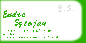 endre sztojan business card